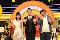 左から「バナナ♪ゼロミュージック」MCの久保田祐佳（NHKアナウンサー）、バナナマン設楽、バナナマン日村。