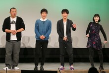 「ヨルスパ！俳優コント部」に出演する（左から）TKO木下、ジャルジャル、鳥居みゆき。(c)関西テレビ