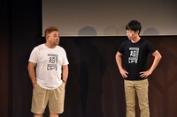 即興コントに挑戦するサンドウィッチマン伊達とジャルジャル後藤。