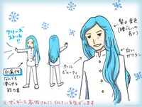 「氷河さままつり」のイラスト例（イラストレーター：小西りえこ）。