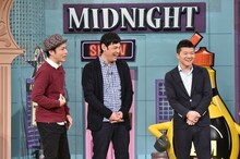 「マヨなか笑人」にゲスト出演する（左から）シャンプーハット、亀田大毅。(c)読売テレビ