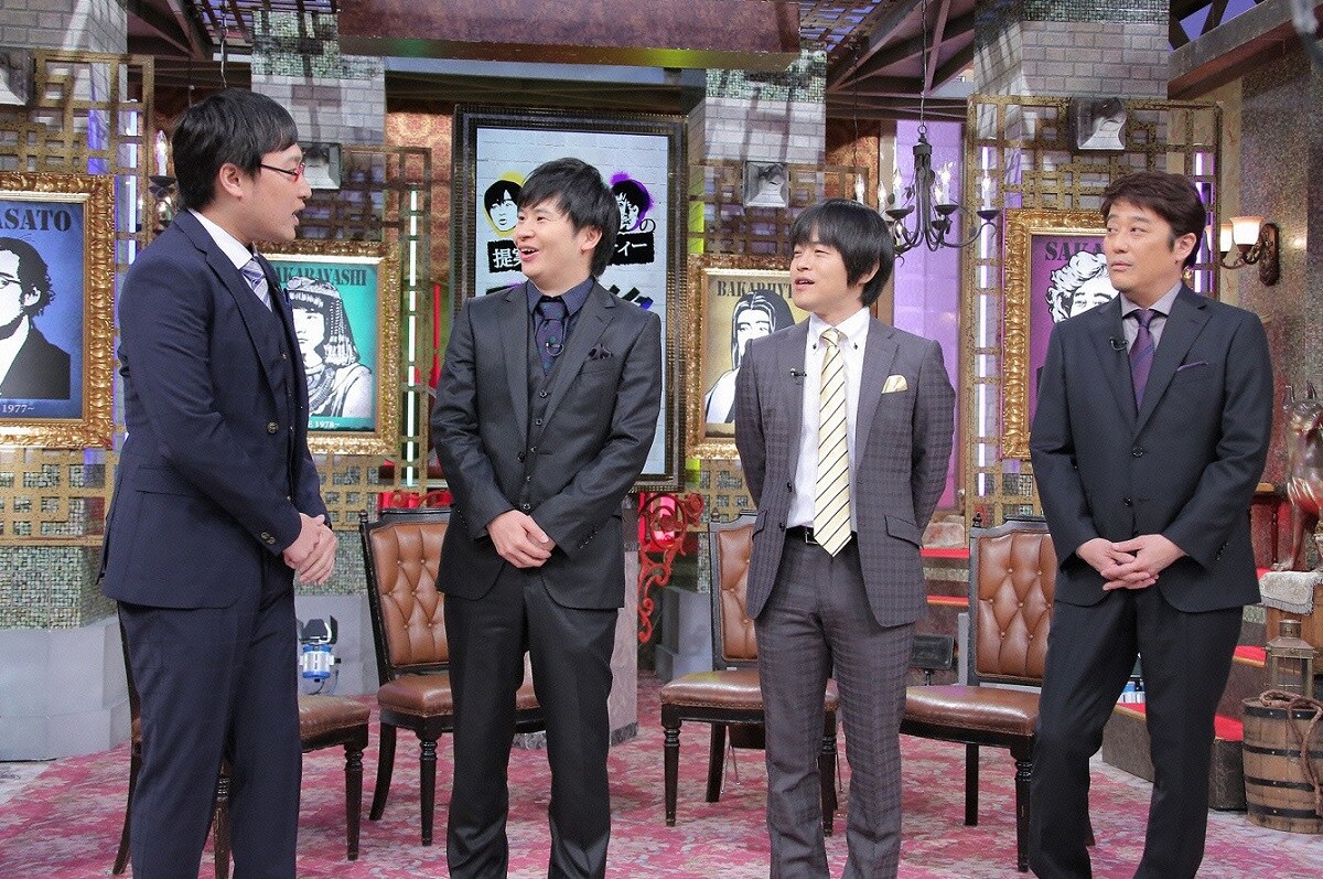左から南海キャンディーズ山里、オードリー若林、バカリズム、坂上忍。(c)日本テレビ