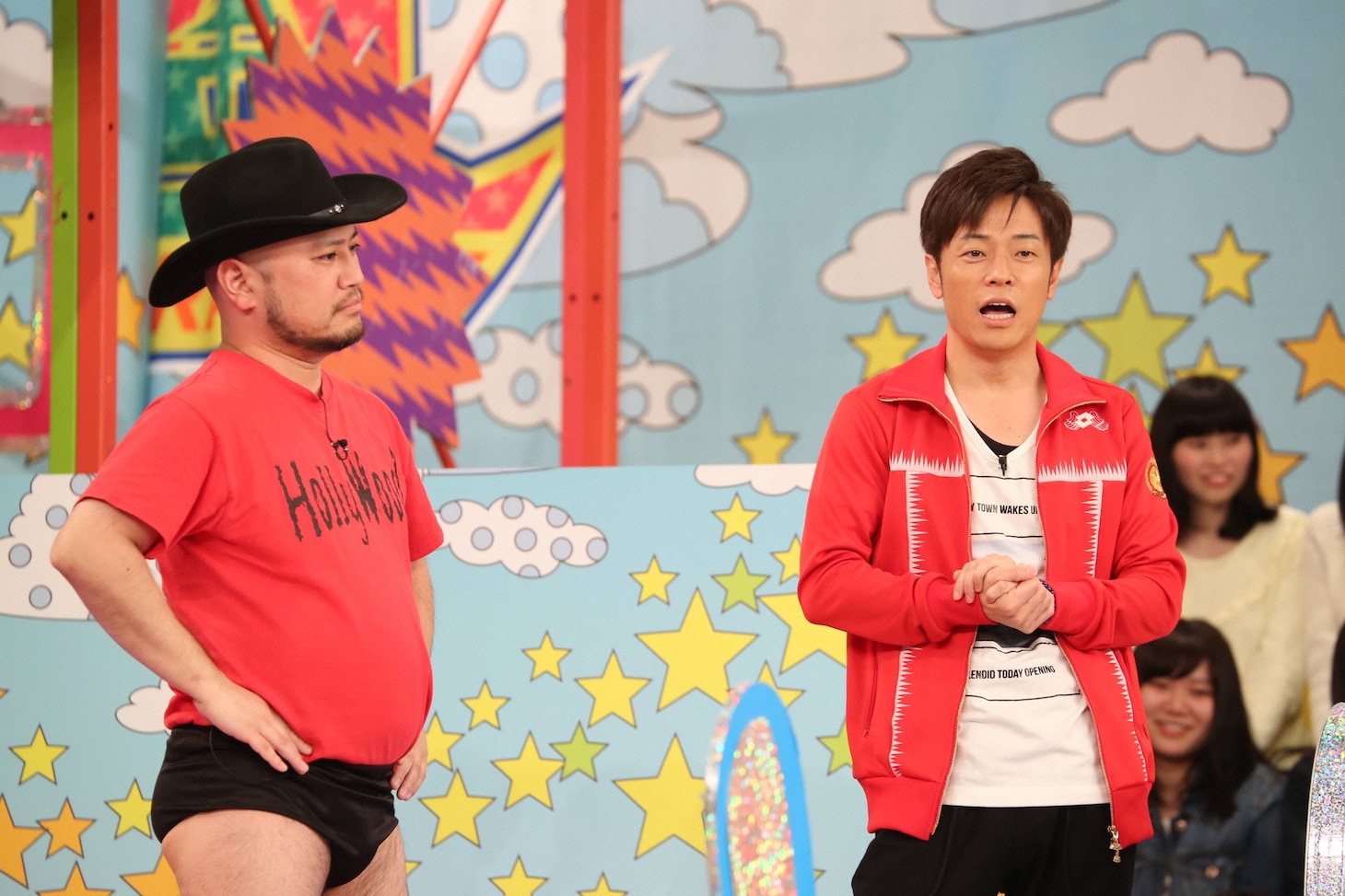 （左から）ハリウッドザコシショウ、陣内智則。(c)フジテレビ