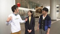左からココリコ田中、新木優子、アンジャッシュ児嶋。(c)メ～テレ