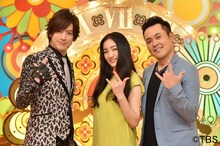 「7時にあいましょう」に出演する（左から）DAIGO、仲間由紀恵、くりぃむしちゅー有田。