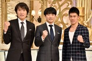 「一流が嫉妬したスゴい人」にスタジオゲストとして出演する（左から）千原ジュニア、劇団ひとり、武井壮。