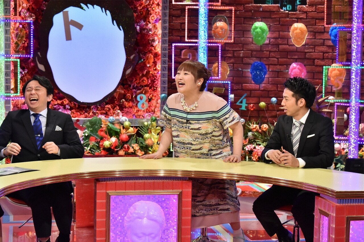 「有吉弘行のダレトク!?」に出演する（左から）有吉弘行、柳原可奈子、ピース綾部。(c)関西テレビ