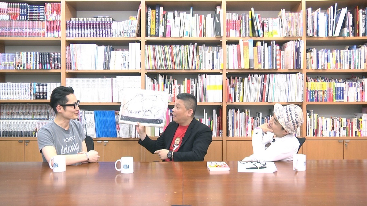水道橋博士、コラアゲンはいごうまんが登場する「メルマ旬報.TV」のワンシーン。(c)BS12 トゥエルビ