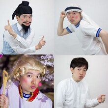 脳みそ夫。（左上から右回りに）OL聖徳太子、ちびっ子石油王、ノーマルな脳みそ夫、モーツァルトの給食当番。