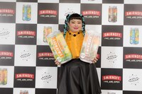 「スミノフ」の記者発表会に出席した渡辺直美。