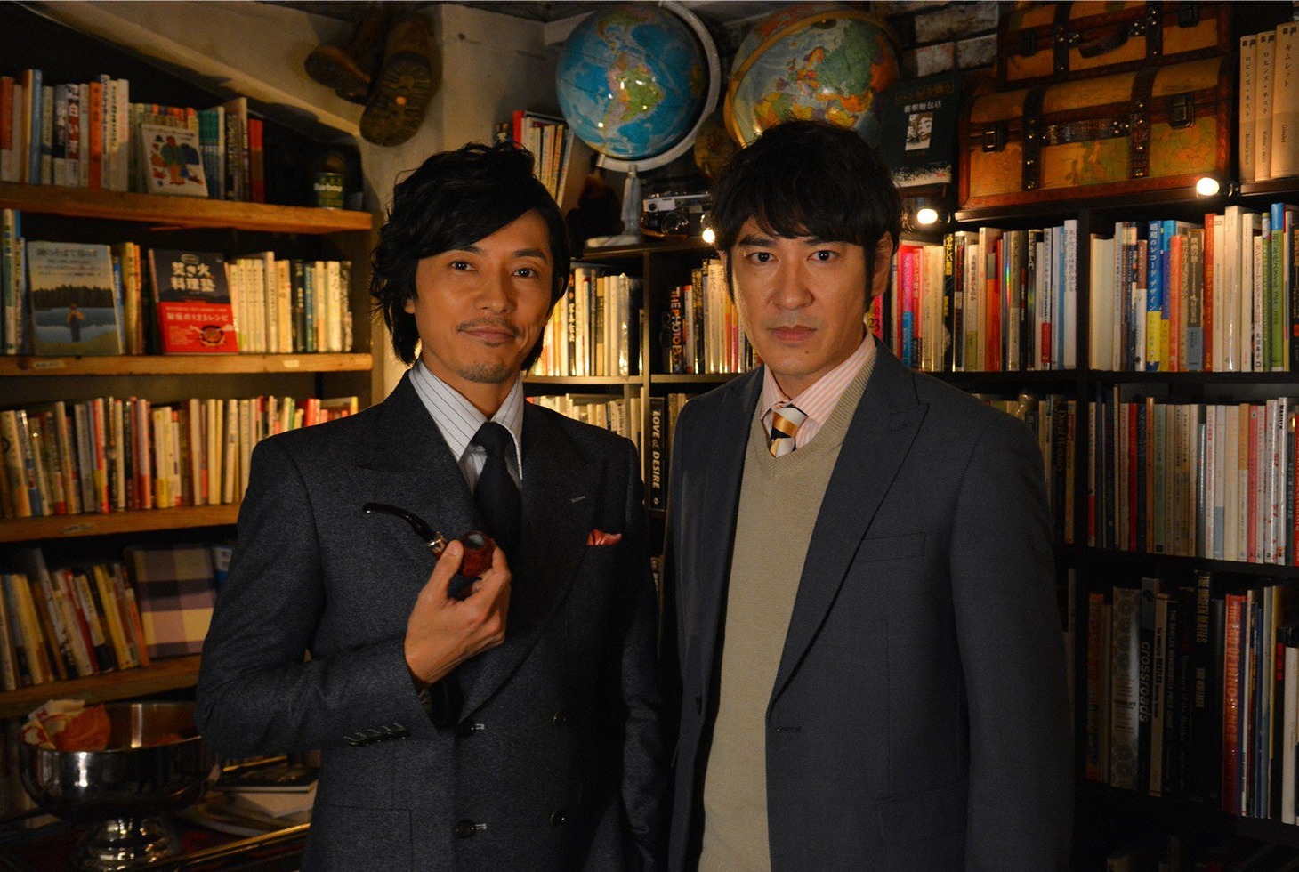 「ドラマスペシャル 叡古教授の事件簿」に出演する（左から）藤木直人、ココリコ田中。(c)テレビ朝日