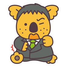 ブラックマヨネーズ吉田と「コアラのマーチ」のコラボイラスト。