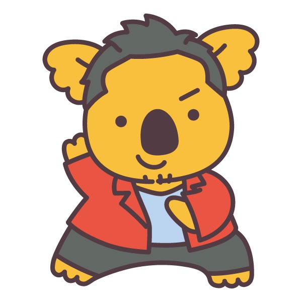 オリエンタルラジオ中田と「コアラのマーチ」のコラボイラスト。