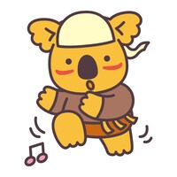 バンビーノ石山と「コアラのマーチ」のコラボイラスト。