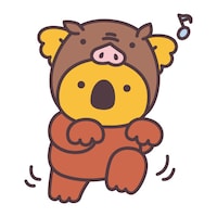 バンビーノ藤田と「コアラのマーチ」のコラボイラスト。