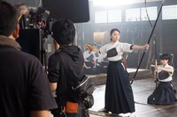 CM撮影中の様子。