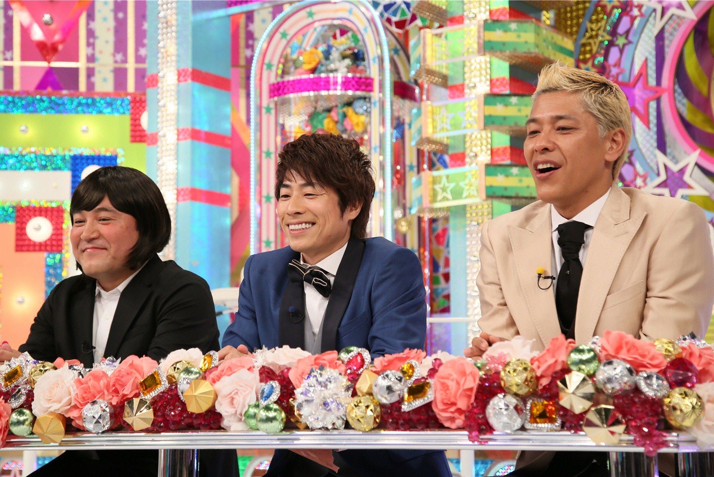 「金曜★ロンドンハーツ」に出演する（左から）アンタッチャブル山崎、ロンドンブーツ1号2号。(c)テレビ朝日