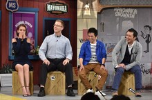 左から滝沢カレン、厚切りジェイソン、中川家。(c)読売テレビ