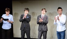 オープニングトークを行う（左から）スパローズ森田、磁石、スパローズ大和。