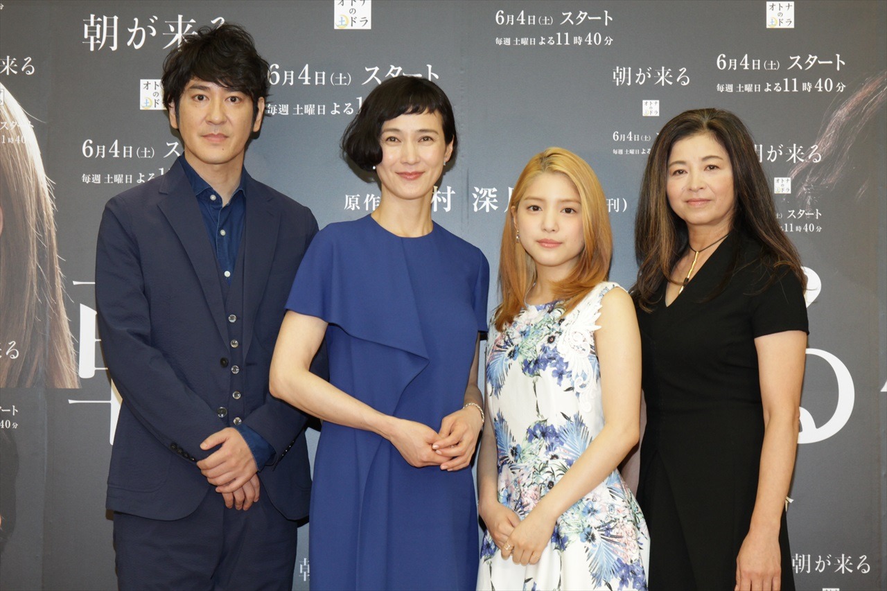 （左から）ココリコ田中、安田成美、川島海荷、石田えり。(c)東海テレビ