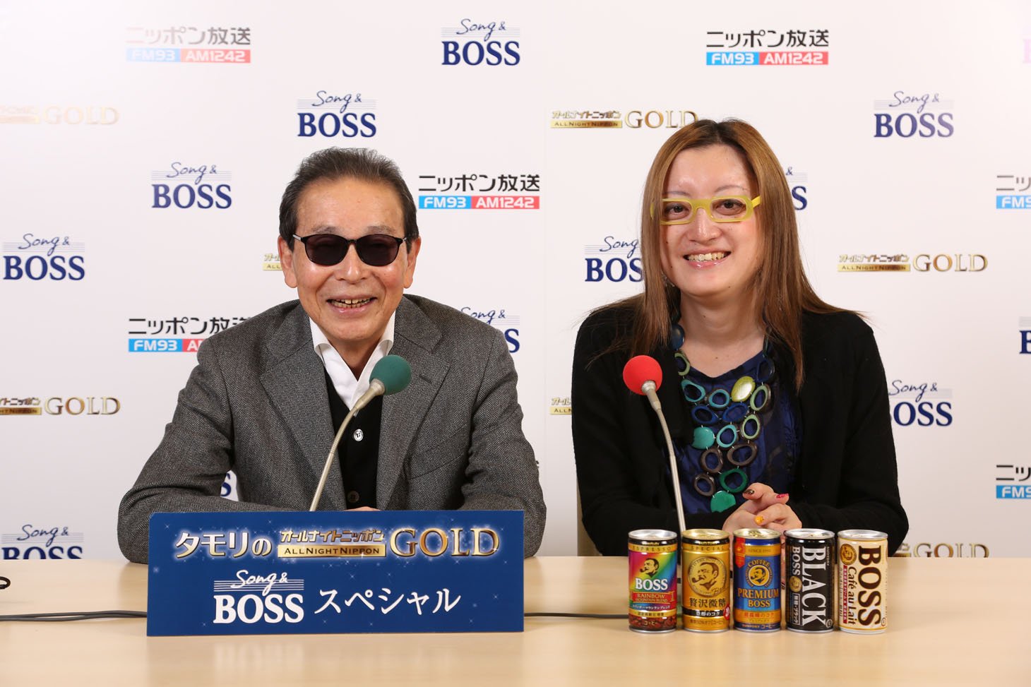 「タモリのオールナイトニッポンGOLD Song&BOSSスペシャル」のパーソナリティを務めたタモリ（左）と、アシスタントの能町みね子（右）。(c)ニッポン放送