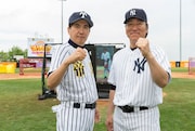 「とんねるずのスポーツ王は俺だ!! 2016夏の決戦スペシャル」に出演する(左から)とんねるず石橋、松井秀喜。(c)テレビ朝日