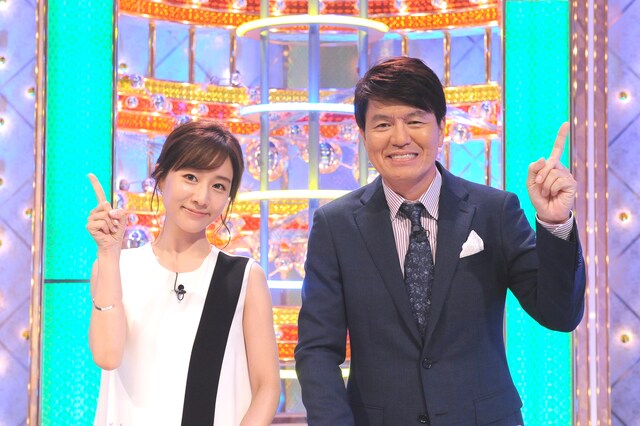 「超ニッポン好き外国人No.1決定戦 クイズジャポン」に出演する、ヒロミと田中みな実（左）。(c)テレビ朝日