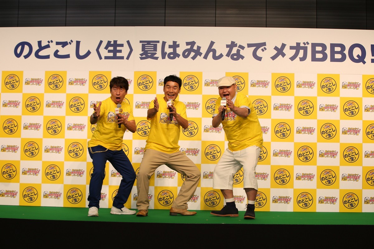 左からダチョウ倶楽部・寺門、ダチョウ倶楽部・肥後、内山信二。