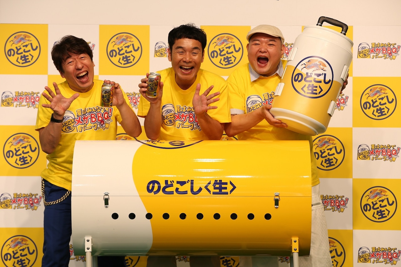 左からダチョウ倶楽部・寺門、ダチョウ倶楽部・肥後、内山信二。
