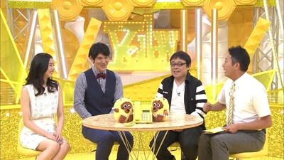 左から新木優子、ココリコ田中、バッファロー吾郎A、倉橋友和アナウンサー。(c)メ～テレ