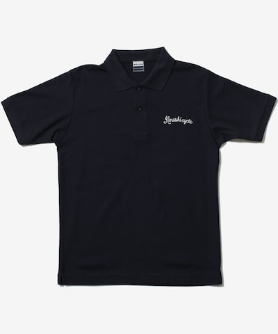 木梨サイクルとnano・universeのWネームポロシャツ（ネイビー）。