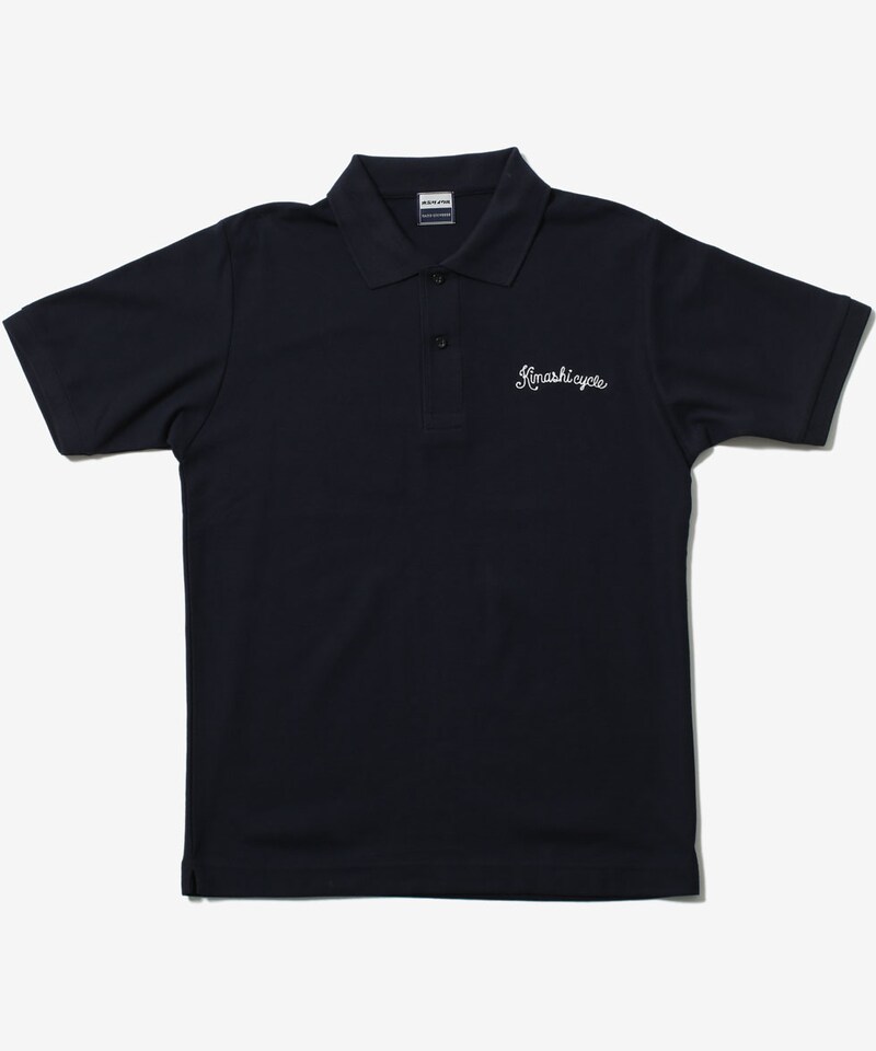 木梨サイクルとnano・universeのWネームポロシャツ（ネイビー）。