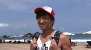 「7つの海を楽しもう！世界さまぁ～リゾート」にてバリ島での単独ロケに臨む、さまぁ～ず大竹。(c)TBS