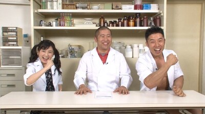 実験バラエティ「どっち!?センス」に出演する（左から）小池美由、ハライチ澤部、なかやまきんに君。(c)CBC