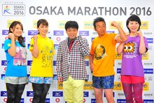 左から福本愛菜、岡崎朋美、ジミー大西、間寛平、宇都宮まき。