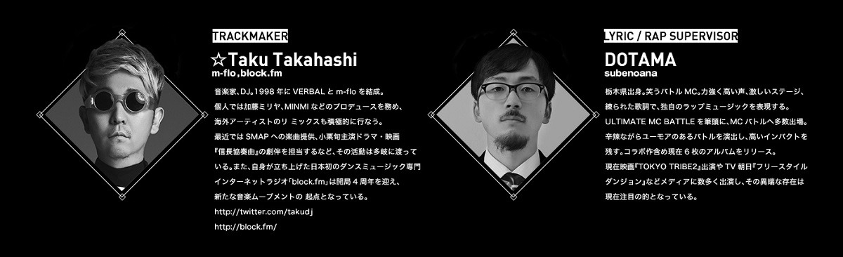 左から☆Taku Takahashi（m-flo）、DOTAMA。