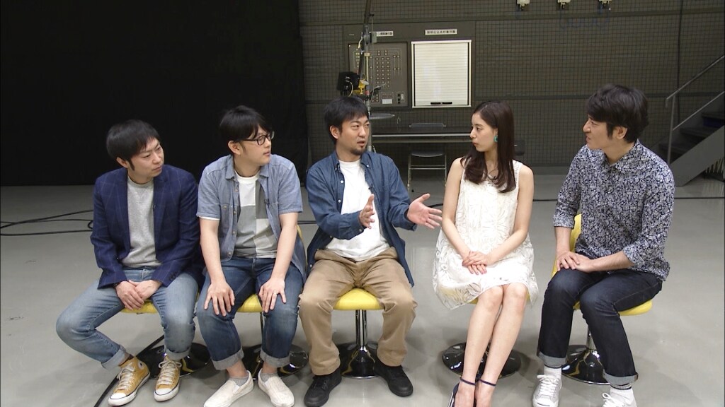 左からインポッシブルをオススメする放送作家3人、新木優子、ココリコ田中。(c)メ～テレ