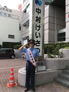 中村警察署の1日警察署長を務めた片桐仁。
