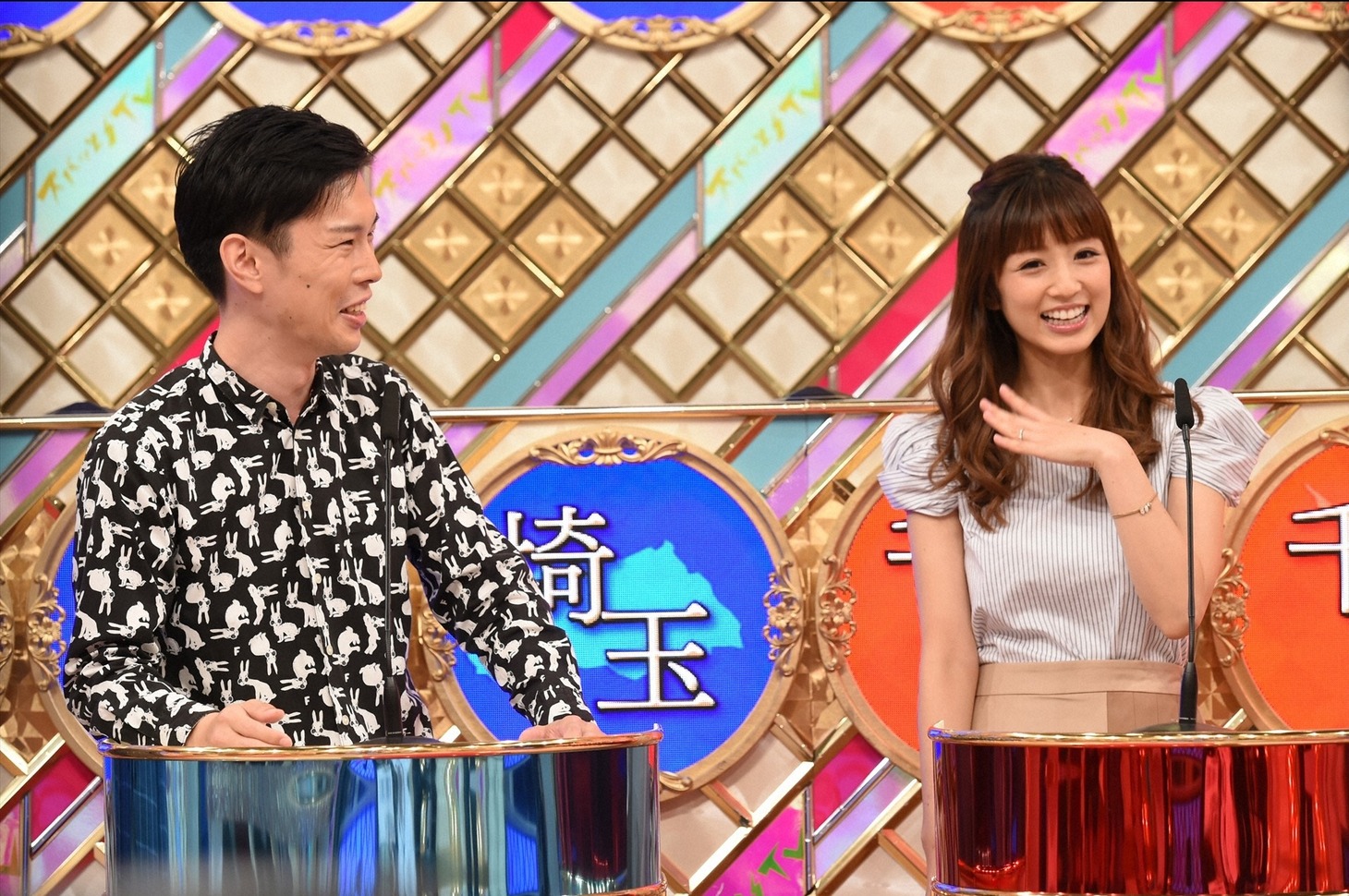 （左から）ハライチ岩井、小倉優子。(c)TBS