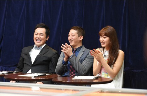 （左から）くりぃむしちゅー有田、サバンナ高橋、古畑星夏。(c)TBS