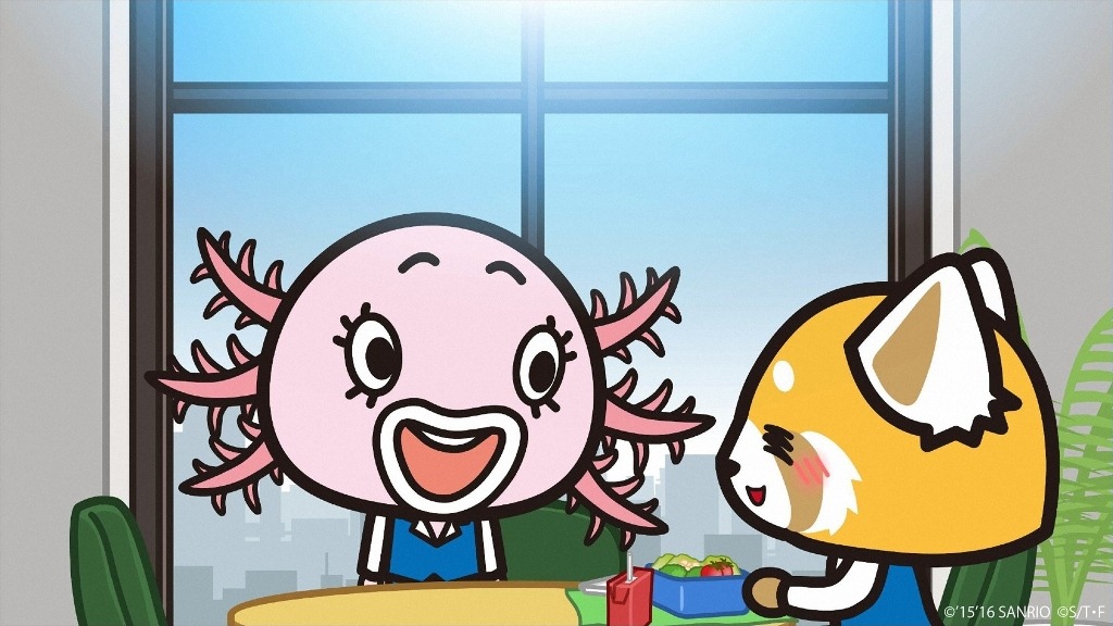 横澤夏子演じるヨコサワさん（右）。 (c)'15, '16 , SANRIO サンリオ/TBS・ファンワークス