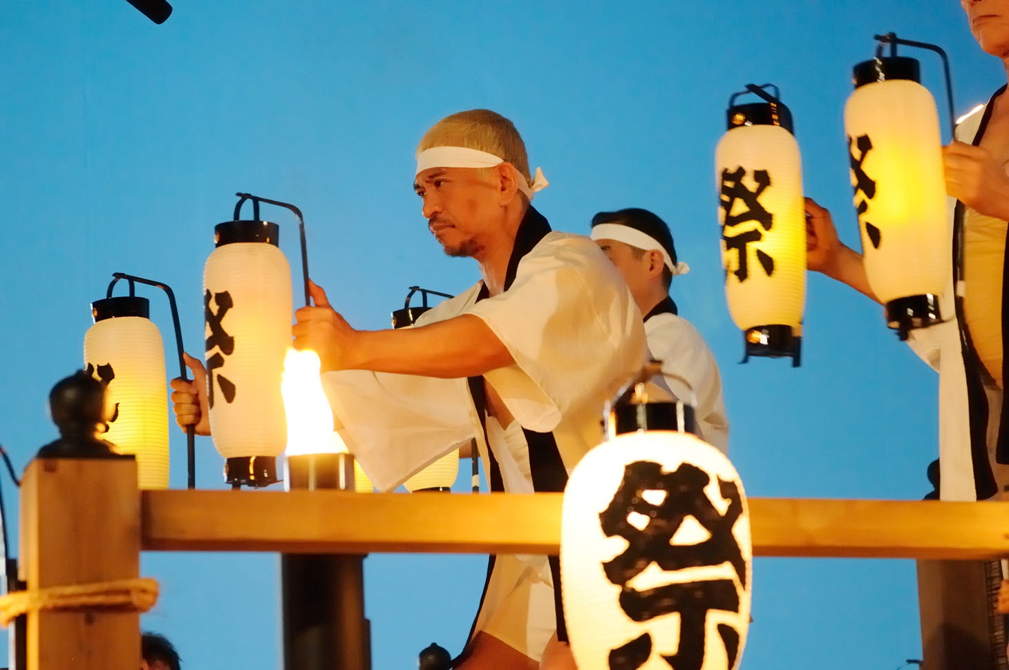CM撮影中の様子。