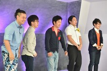 「有田ジェネレーション」に出演する（左から）ヤマダイラー、松尾アトム前派出所、インディアンス。(c)TBS