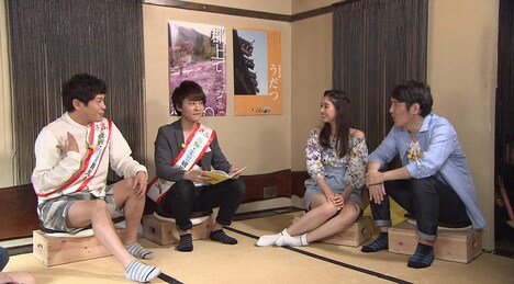 左から流れ星、新木優子、ココリコ田中。(c)メ～テレ