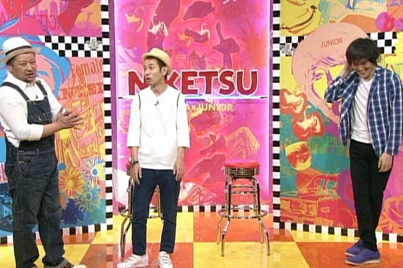 左からケンドーコバヤシ、タケト、千原ジュニア。(c)読売テレビ