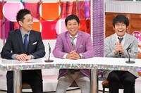 「明石家24」キャスターに挑戦する明石家さんま（中央）とロザン。(c)MBS