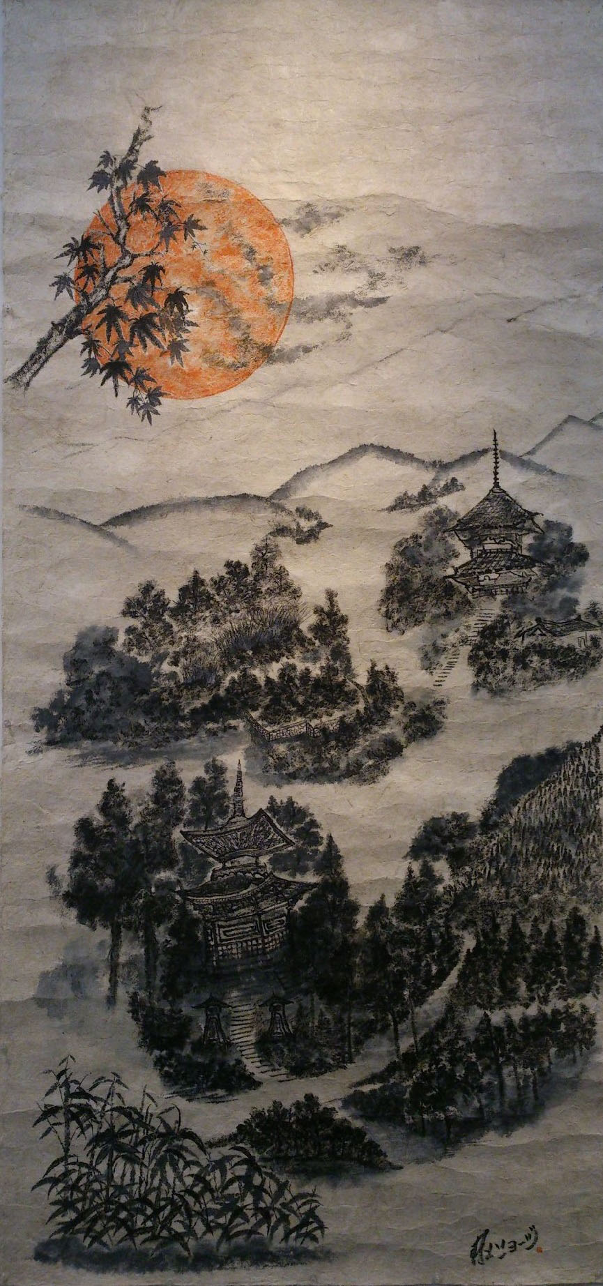 村上ショージが描いた墨絵。