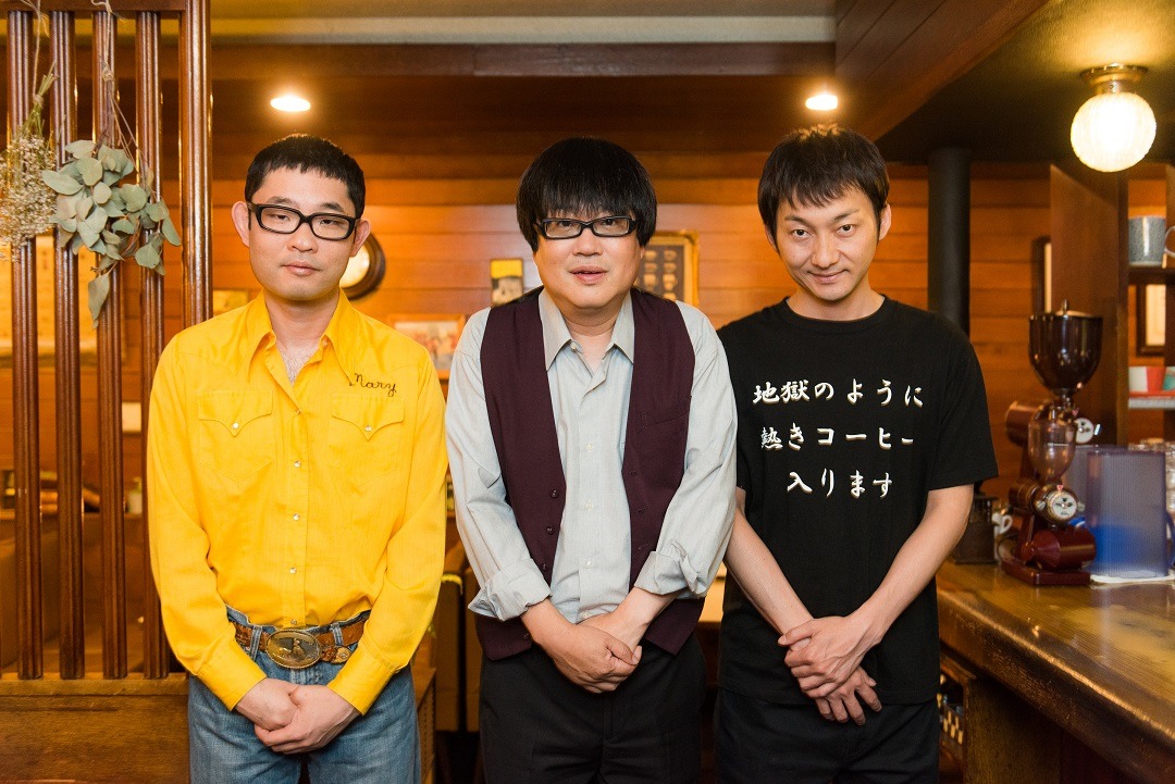 左から今野浩喜、六角精児、波岡一喜。(c)メ～テレ