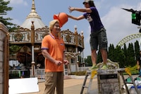 撮影中の様子。