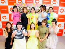 会見に出席した（後列左から）尼神インター、今くるよ、堀川絵美、ゆりやんレトリィバァ、（前列左から）福本愛菜、酒井藍、森田まりこ、金原早苗、宇都宮まき。